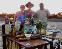 Bush Bar in Botswana with our guide SK